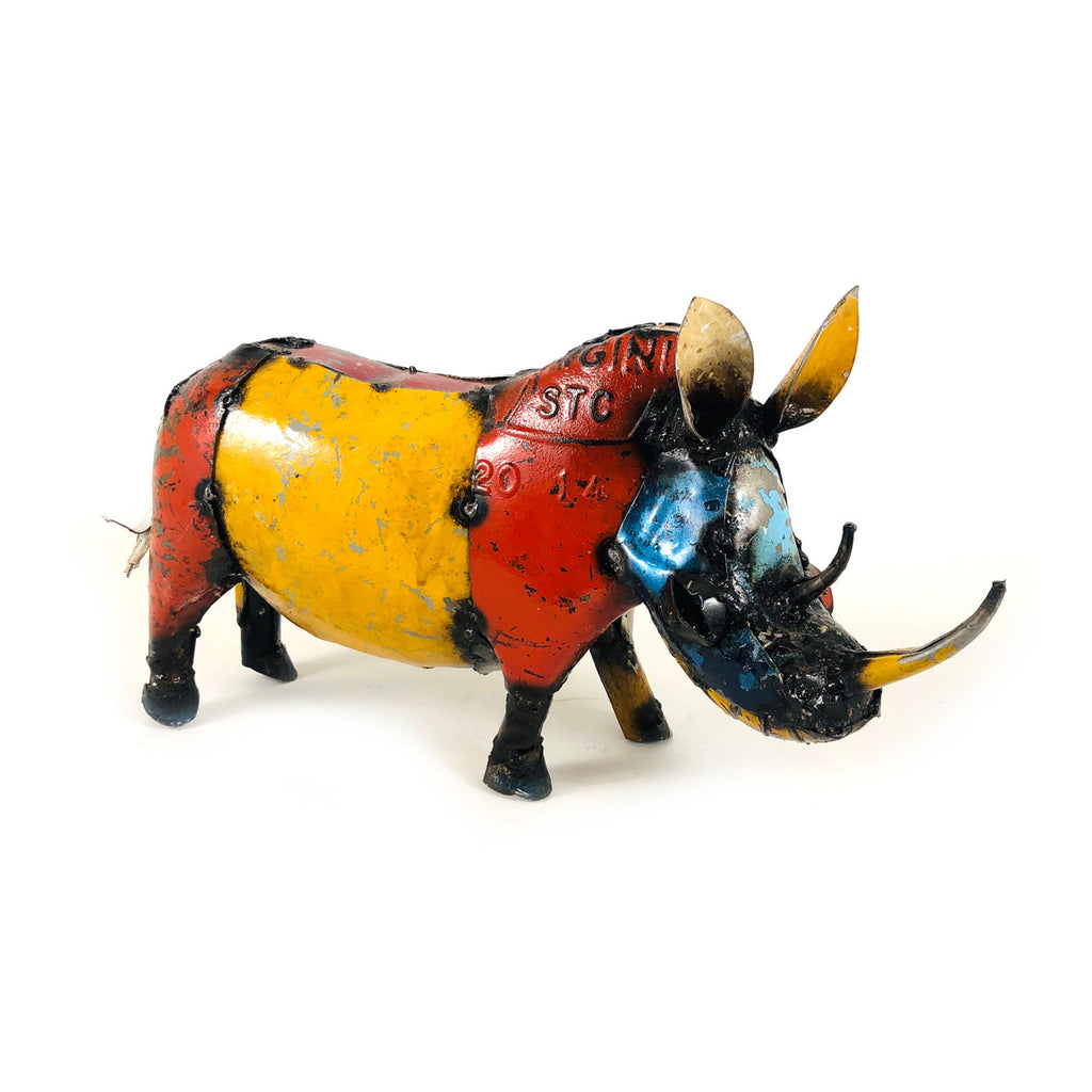 Mosaic Recycled Metal Wild Rhino