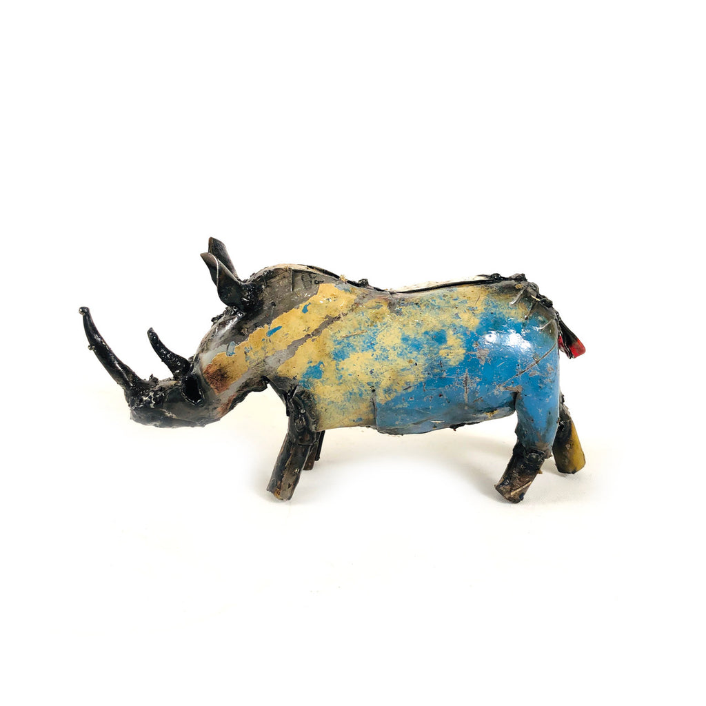 Mosaic Recycled Metal Wild Rhino