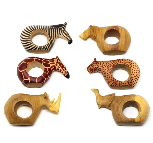African Safari Napkin Ring Set of 6