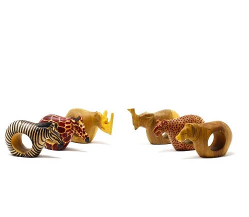 African Safari Napkin Ring Set of 6