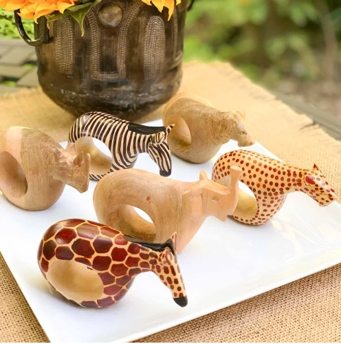 African Safari Napkin Ring Set of 6