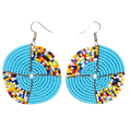 Maasai Turquoise Beaded Earring Set
