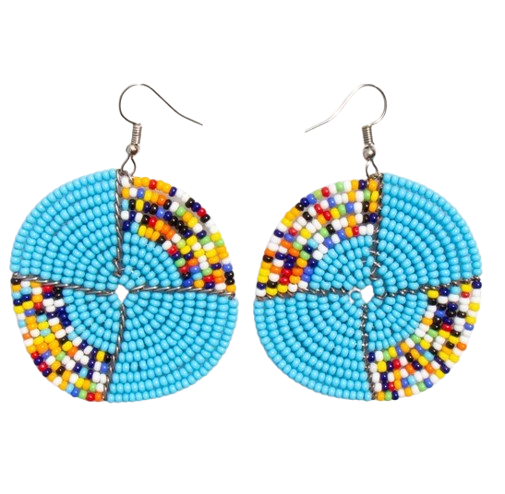 Maasai Turquoise Beaded Earring Set