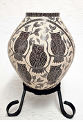 Mata Ortiz Etched Owl Pot