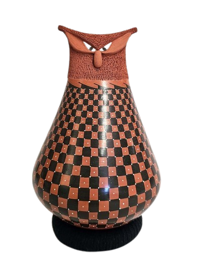 Mata Ortiz Checkered Owl Pot