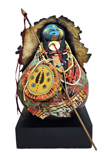 Medicine Man Gourd Sculpture