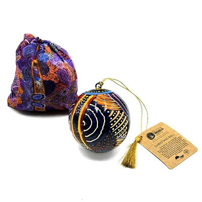 Aboriginal Art Christmas Ball Ornament Mulga Country