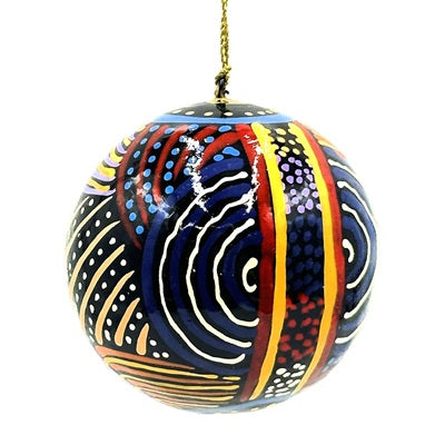 Aboriginal Art Christmas Ball Ornament Mulga Country