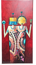 Hopi Maiden and Yei Painting