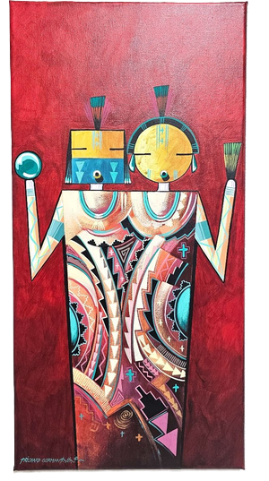 Hopi Maiden and Yei Painting