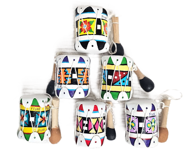 Zuni Painted Drum Ornament