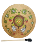 Native American Cherokee Buffalo Hide Drum - Turtle Spirit