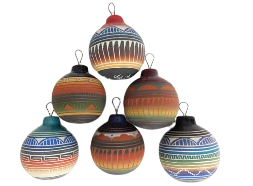 Navajo Painted Clay Ball Ornament