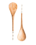 Striped Olive Wood Salad Servers