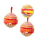 Recycled Paper Ball Ornaments Set of 3