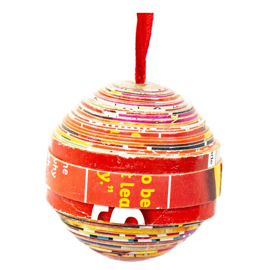Recycled Paper Ball Ornaments Set of 3