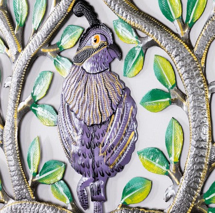 Partridge in a Pear Tree Haitian Metal Art