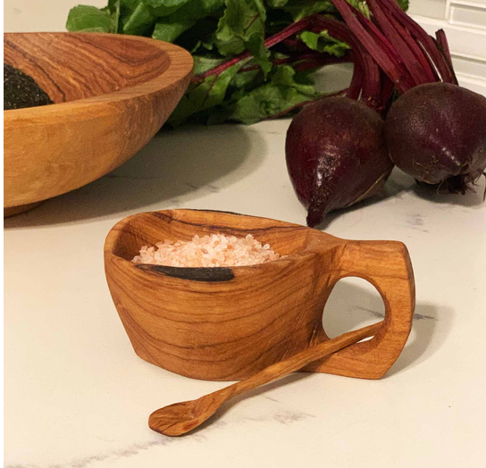 Pinch of Salt Wooden Bowl and Spoon Set