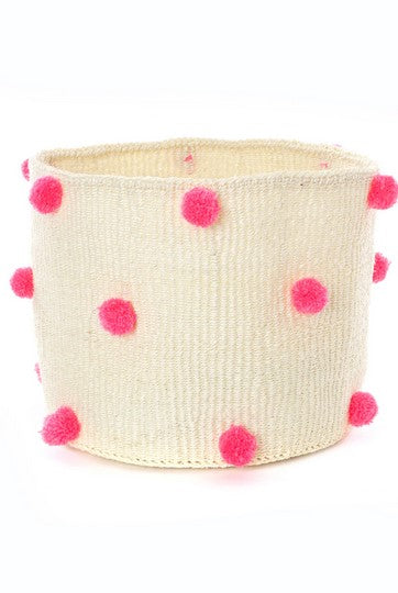 Pink Pom Pom Basket