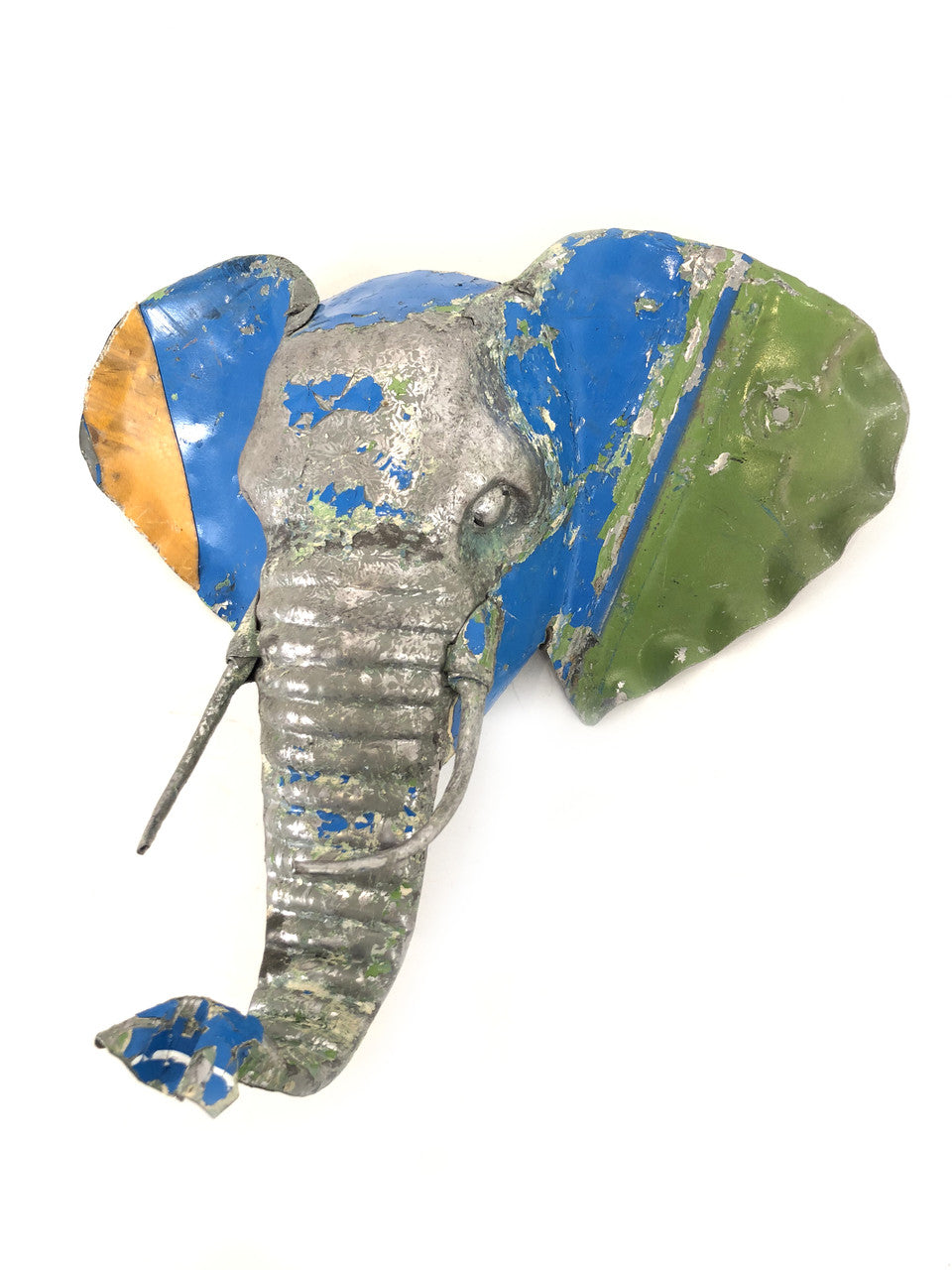 Recycled Metal Elephant Wall Mask
