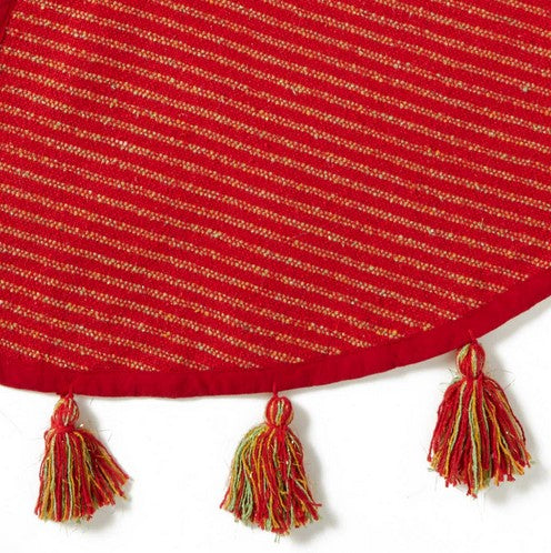 Recycled Red Christmas Tree Skirt