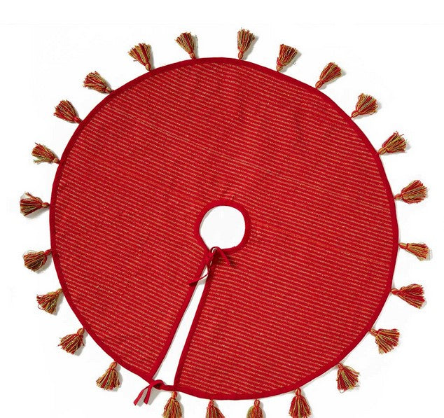 Recycled Red Christmas Tree Skirt