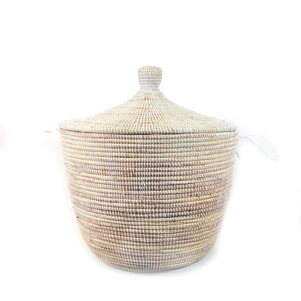 Senegal White Basket with Lid