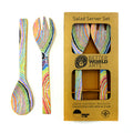 Wooden Salad Server Set Artist Nora Liddy Napanangka-Walker