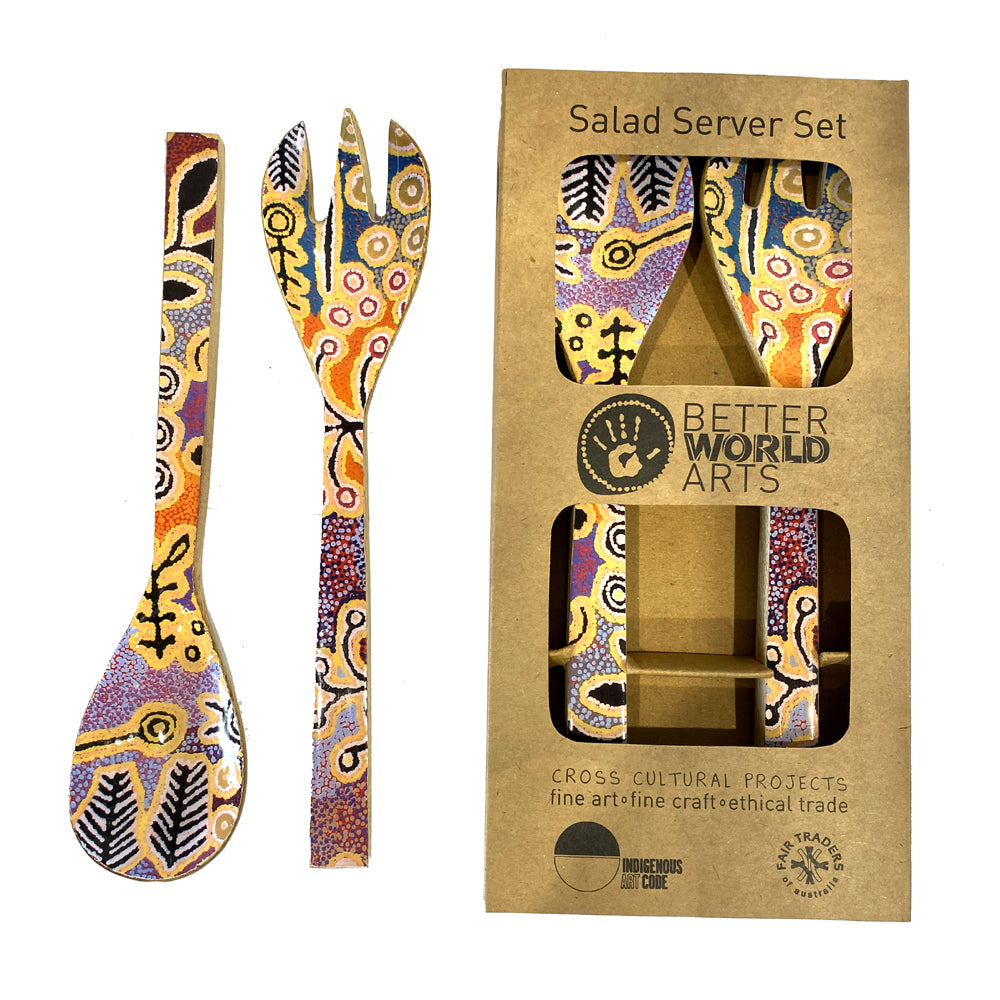 Wooden Salad Server Set  Artist Paddy Stewart