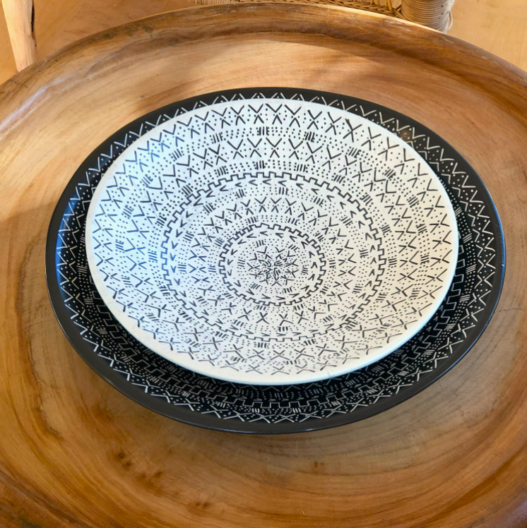Decorative Etched Soapstone Platter 10"
