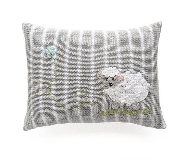 Embroidered Lamb Decorative Pillow