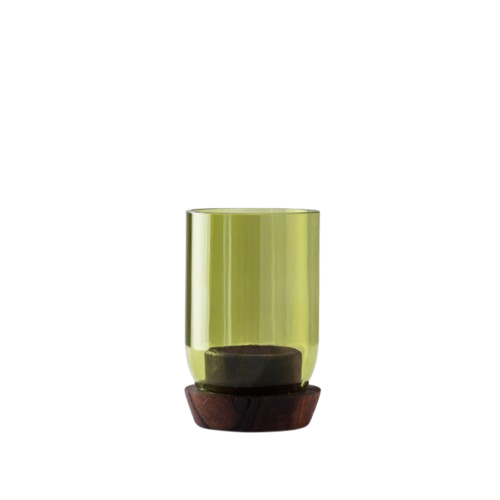 Upcyled Olive Green Tea Light Holder
