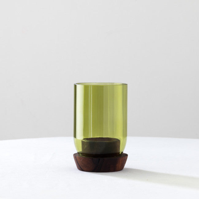 Upcyled Olive Green Tea Light Holder