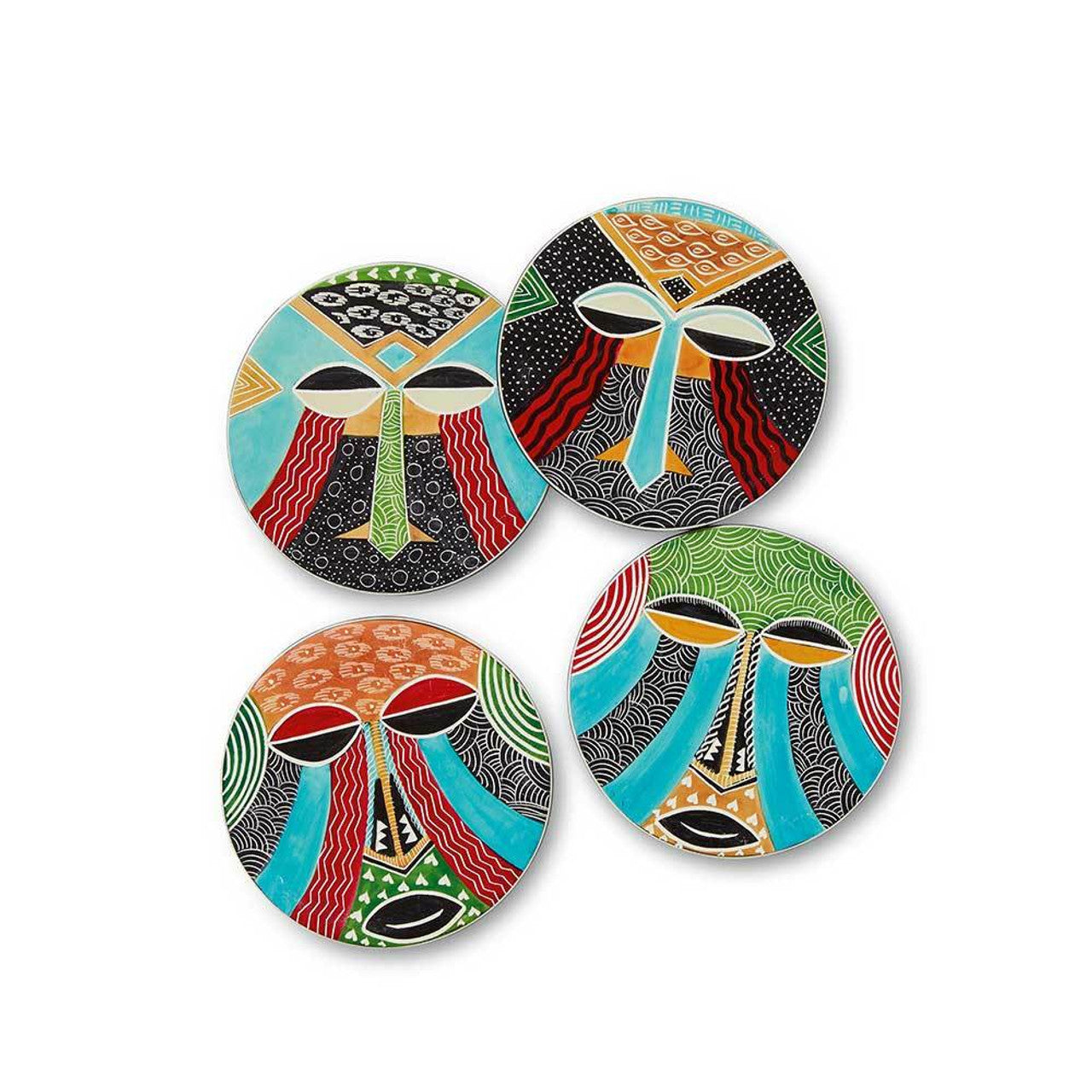 Congo Teke Mask Coaster Set of 4