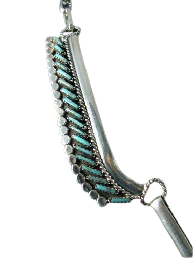 Needlepoint Turquoise Necklace and Earring Set