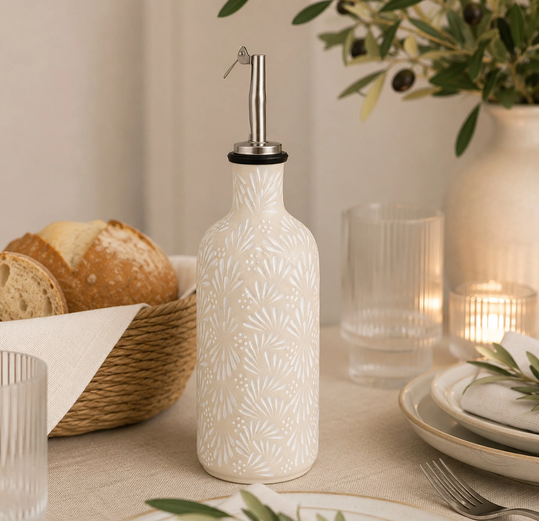 Stoneware Oil & Vinegar Dispenser