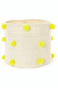 Yellow Pom Pom Basket