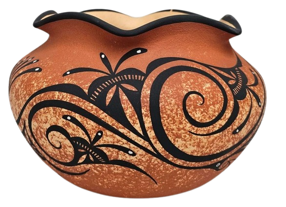 Zuni Made Fluted Bowl with Deer