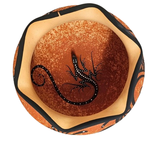 Zuni Made Fluted Bowl with Deer