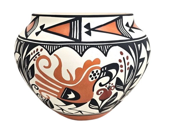 Native American Acoma Geo Bird Pottery