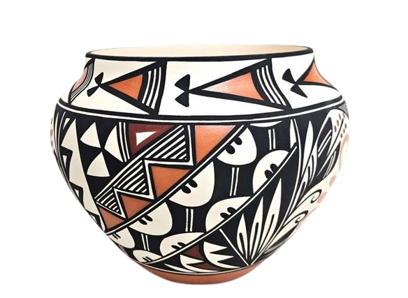 Native American Acoma Geo Bird Pottery
