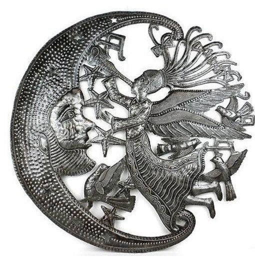 Celestial Angel and Moon Hatitian Metal Art