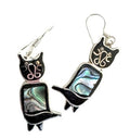 Black Kitty Shell Dangle Earrings