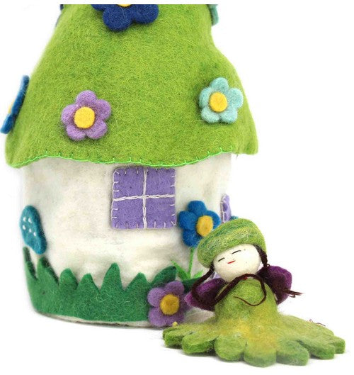 Blue Flower Fairy House