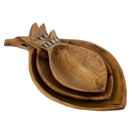 Olivewood Fish Bowl Set of 3