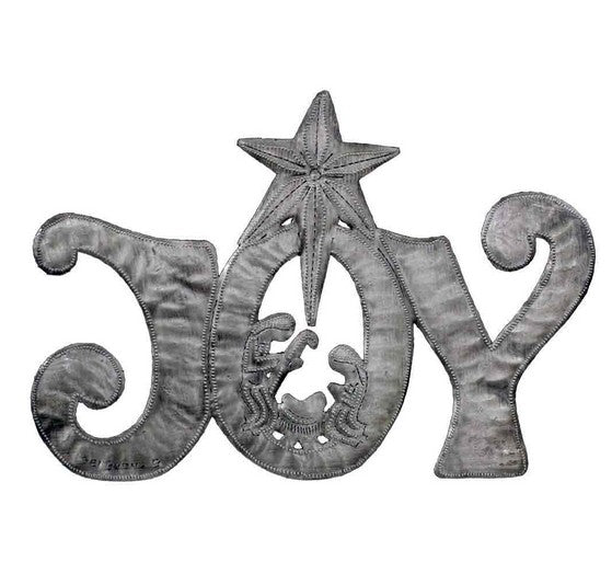Joy Nativity Scene Haitian Metal Art
