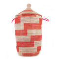 Red Geometric Hamper Basket