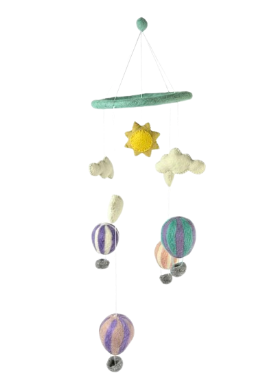 Lavender Hot Air Balloon Baby Mobile