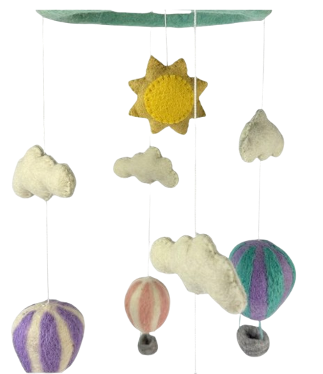 Lavender Hot Air Balloon Baby Mobile