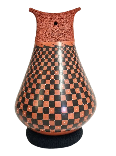 Mata Ortiz Checkered Owl Pot